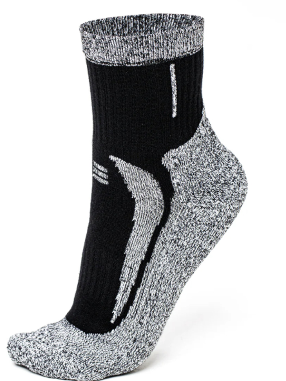Foxelli Unisex Adults Estimated M 1-Pair Black & Grey Hiking Ankle Socks L12-35